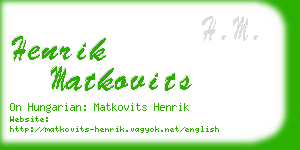 henrik matkovits business card
